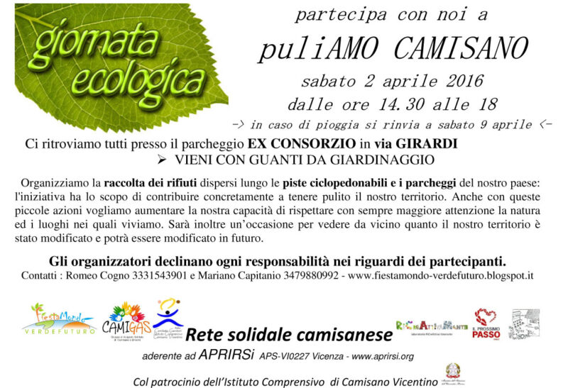 Puliamo Camisano – Giornata Ecologica aperta a tutti